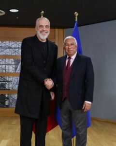 FOTO  Rama vizitë zyrtare në Bruksel  takohet me Presidentin e KiE  Antonio Costa