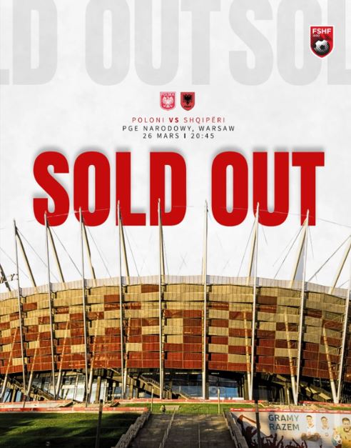 3 mijë  zemra  kuqezi në Varshavë   Avullojnë  të gjithë biletat në dispozicion të Shqipërisë